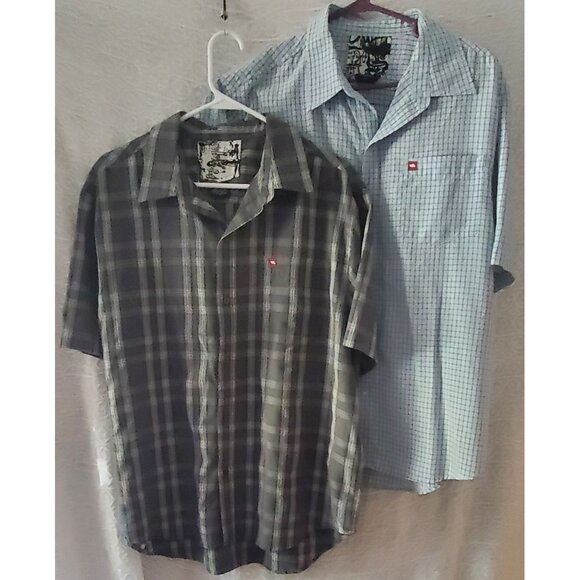 2 Vtg Tony Hawk Skateboard Shirts. Men L. Short Sleeve Button Down Sport Branded - Picture 2 of 16